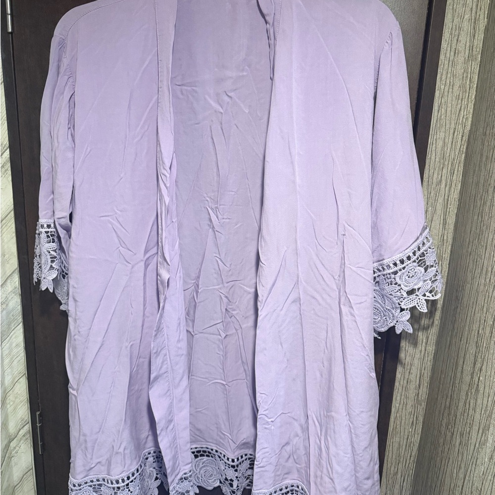 Lavender Lace Trim Robe